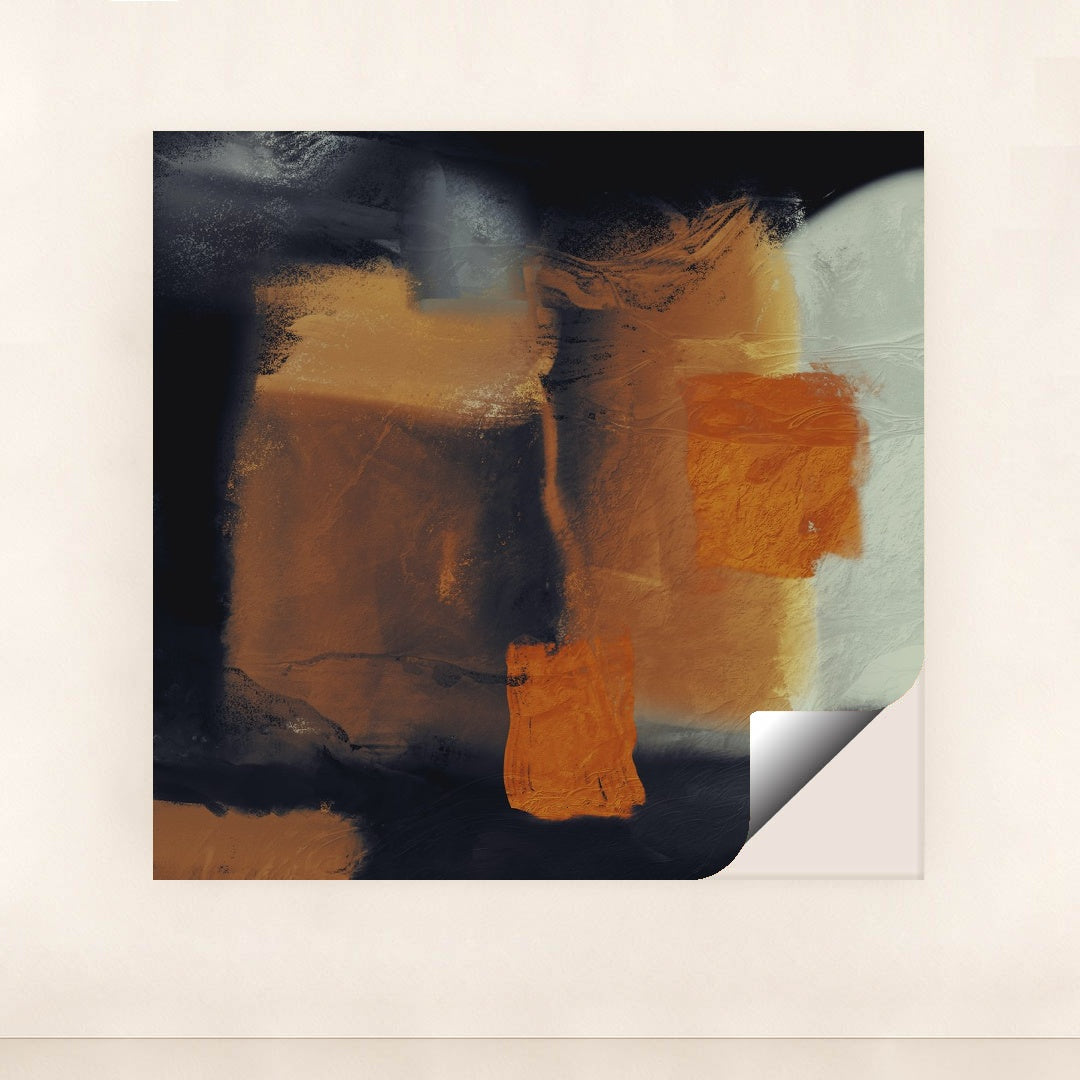 Bold Orange and Black Abstract Statement Piece by Steve Johnson - Peeliez