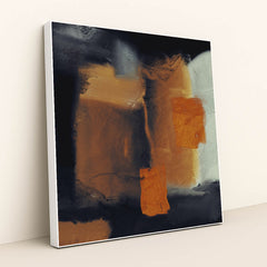 Bold Orange and Black Abstract Statement Piece by Steve Johnson - White Frame Stretchiez