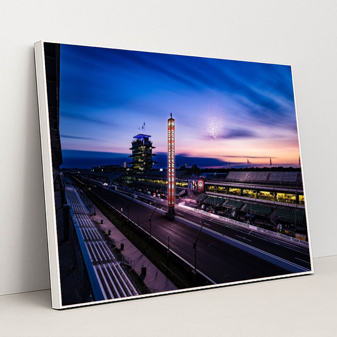 Pagoda and Pylon — 109th Running of the Indianapolis 500 | Full Speed by Karl Zemlin - White Frame Stretchiez