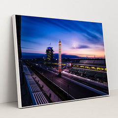 Pagoda and Pylon — 109th Running of the Indianapolis 500 | Full Speed by Karl Zemlin - White Frame Stretchiez