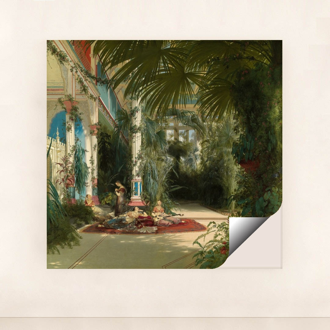 The Interior of the Palm House on the Pfaueninsel Near Potsdam by Carl Blechen - Peeliez