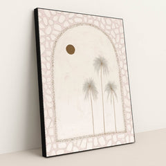 Palms in Pale Gold by Celeste - Black Frame Stretchiez