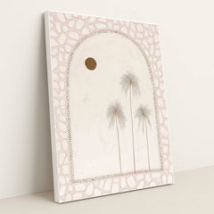 Palms in Pale Gold by Celeste - White Frame Stretchiez