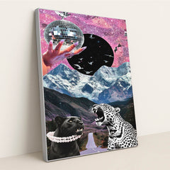 Panther in Pearls by Kyle Baugh - Silver Frame Stretchiez