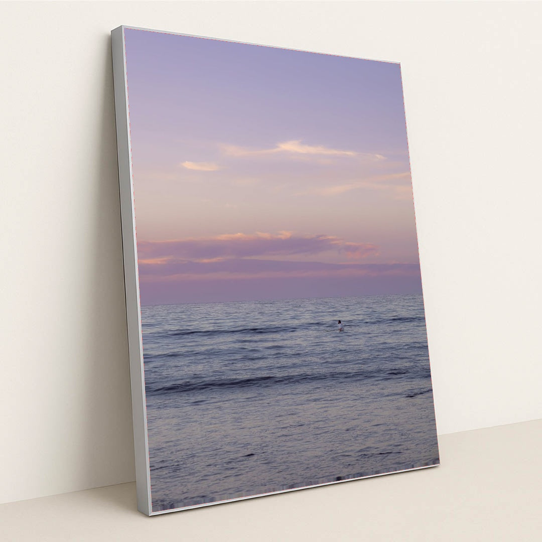 Pastel Ocean Sunset by Fernando Gutierrez - Silver Frame Stretchiez