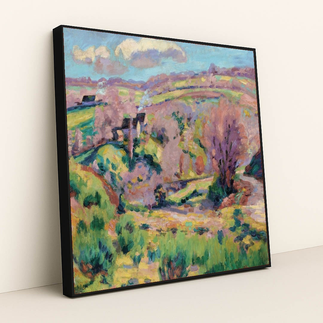 Paysage de la Creuse, au printemps by Armand Guillaumin - Black Frame Stretchiez