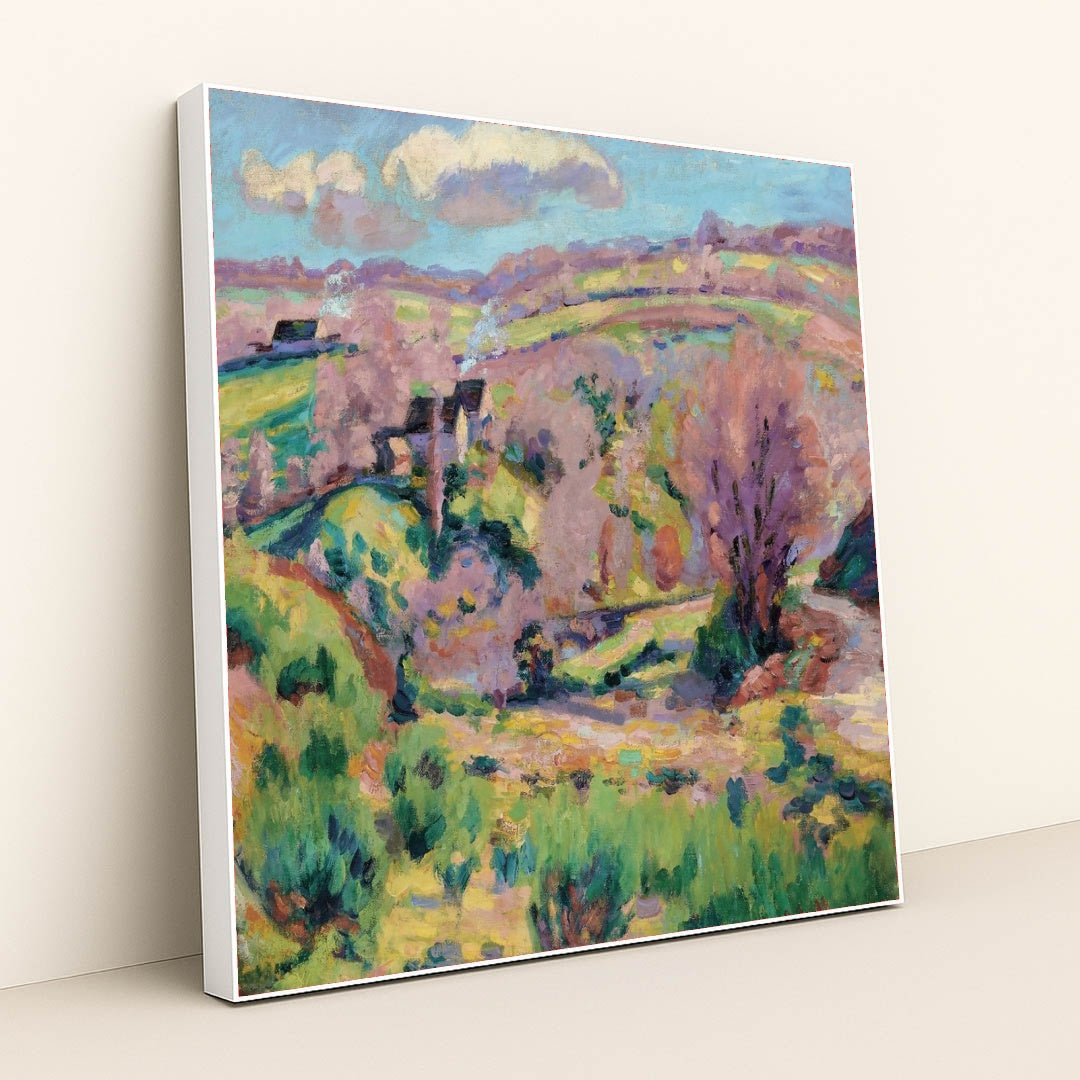 Paysage de la Creuse, au printemps by Armand Guillaumin - White Frame Stretchiez