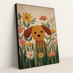 Peek-a-Boo Puppy by Melissa King - Black Frame Stretchiez