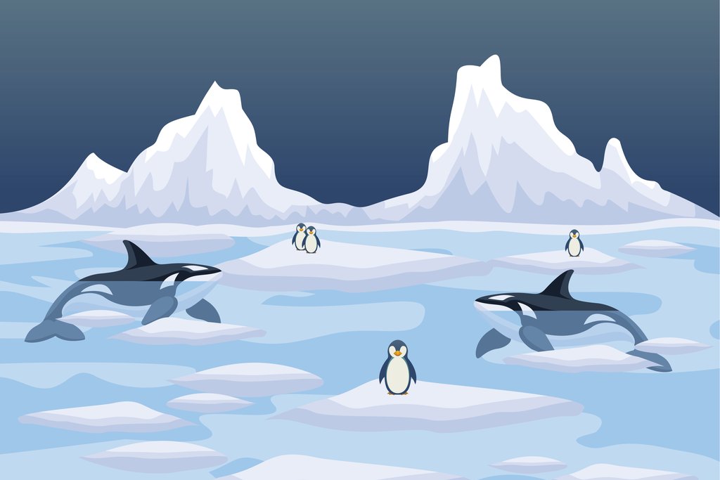 Penguins Swimming in the Ocean by Riswan Ratta