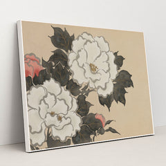 Peonies (Fukamigusa) (1909-1910) by Kamisaka Sekka - White Frame Stretchiez