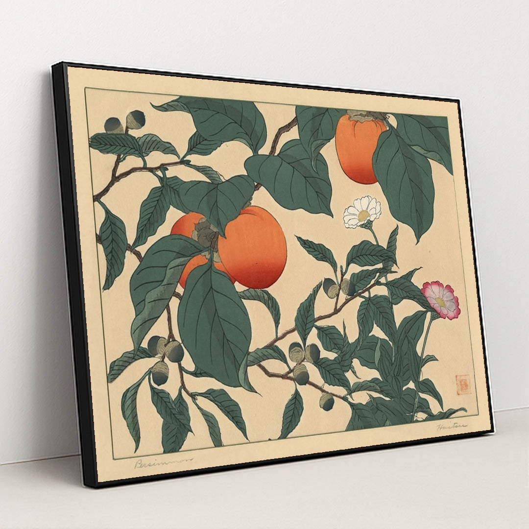 Persimmon (1920s) by Sakai Hōitsu - Black Frame Stretchiez