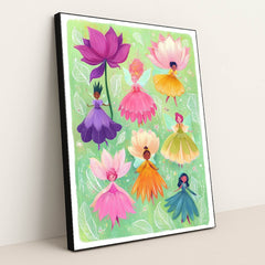 Petal Pixies' by Melissa King - Black Frame Stretchiez