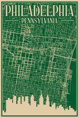 Blueprint Map of Downtown Philadelphia by Anonymous