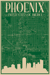 Blueprint of Phoenix Cityscape and Architecture by Anonymous