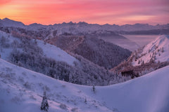 Pink Air Over Quiet Hills by Ales Krivec