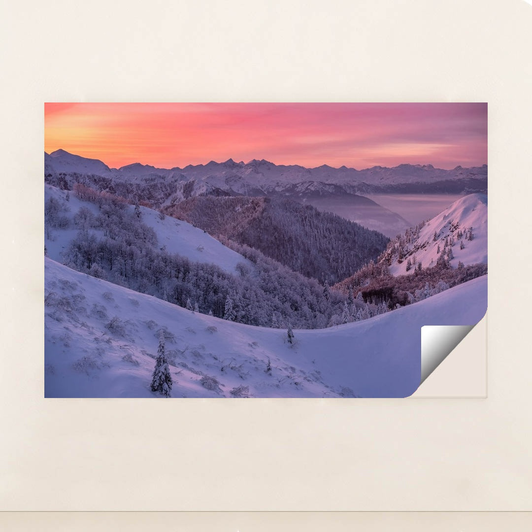 Pink Air Over Quiet Hills by Ales Krivec - Peeliez
