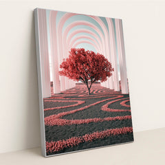 Pink Blossom Tree Under Arches by A Chosen Soul - Silver Frame Stretchiez