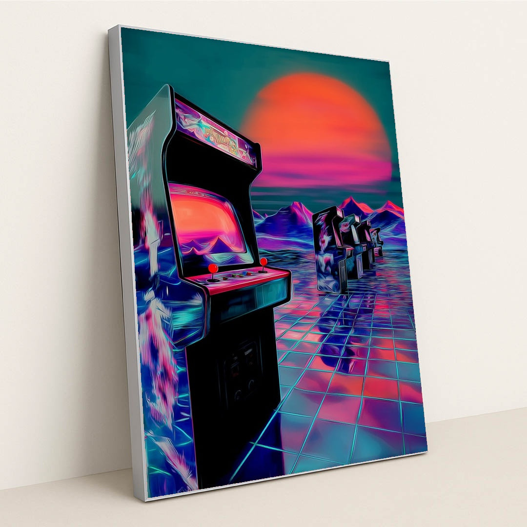 Pixel Horizon by Remi Kaze - Silver Frame Stretchiez