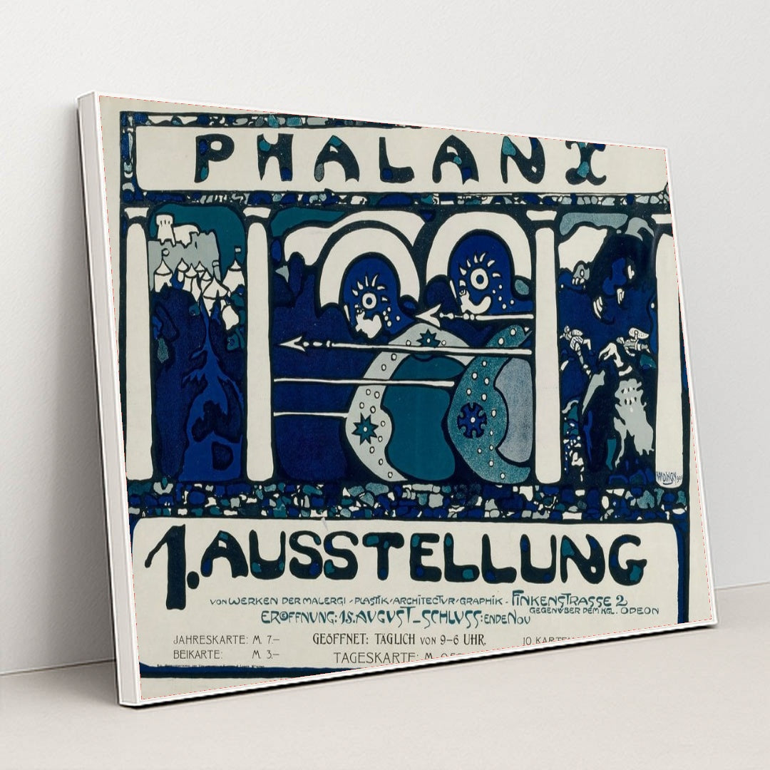 Plakat für die erste Ausstellung der Phalanx (1901) by Wassily Kandinsky - White Frame Stretchiez