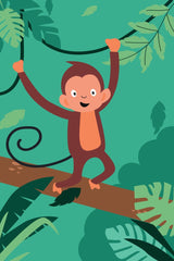 Playful Monkey on a Tree Branch by Andania Humaira