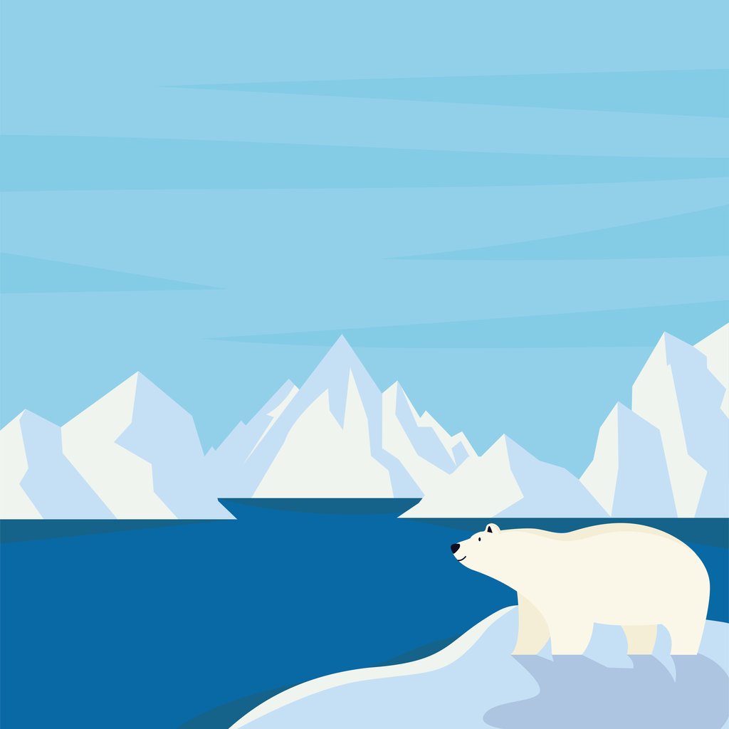 Majestic Polar Bear on Snowy Hill by Silverfork Studio