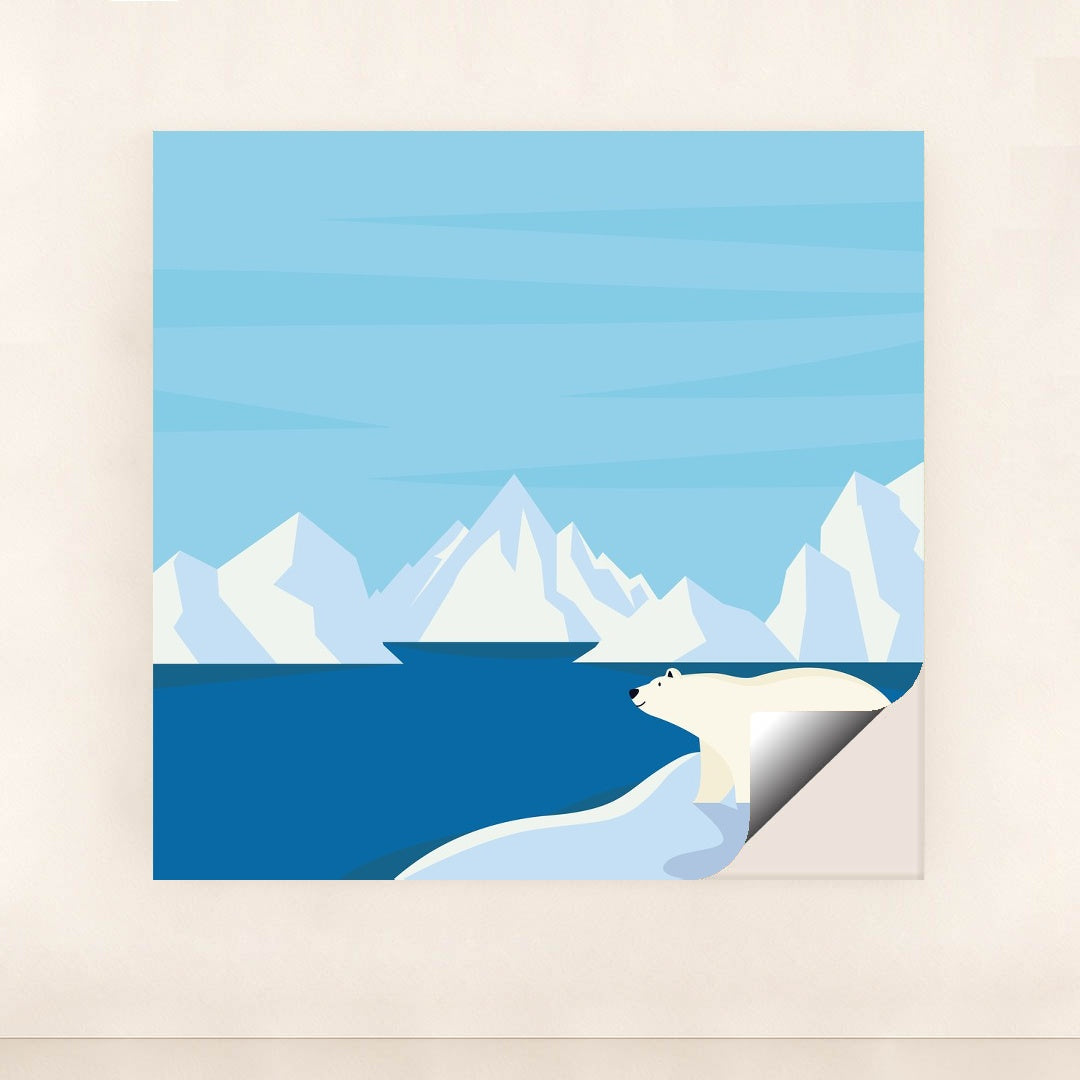 Majestic Polar Bear on Snowy Hill by Silverfork Studio - Peeliez