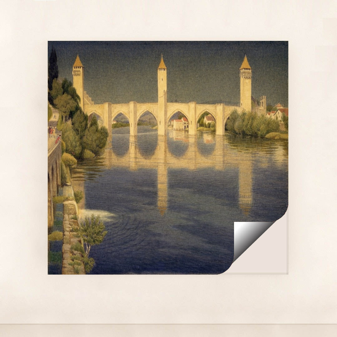 Pont Valentre, Cahors, France (1936) by Joseph Edward Southall - Peeliez