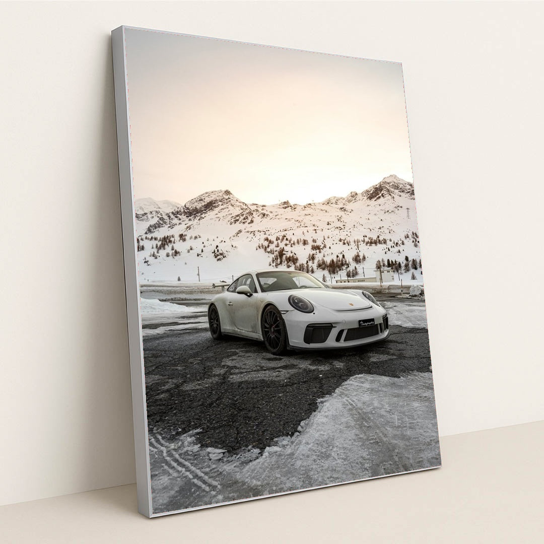 Porsche 911 GT3 in Alpine Stillness by Laurent Perren - Silver Frame Stretchiez