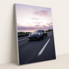 Porsche 911 GT3 Sunset Drive by Nikki Antunovich - Silver Frame Stretchiez