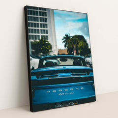 Porsche 911 Turbo Convertible in the City by Andras Vas - Black Frame Stretchiez