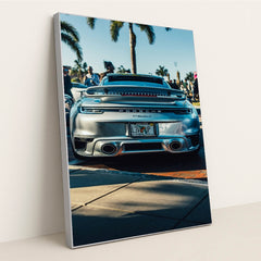 Porsche 911 Turbo S in Coastal Air by Bradikan - Silver Frame Stretchiez