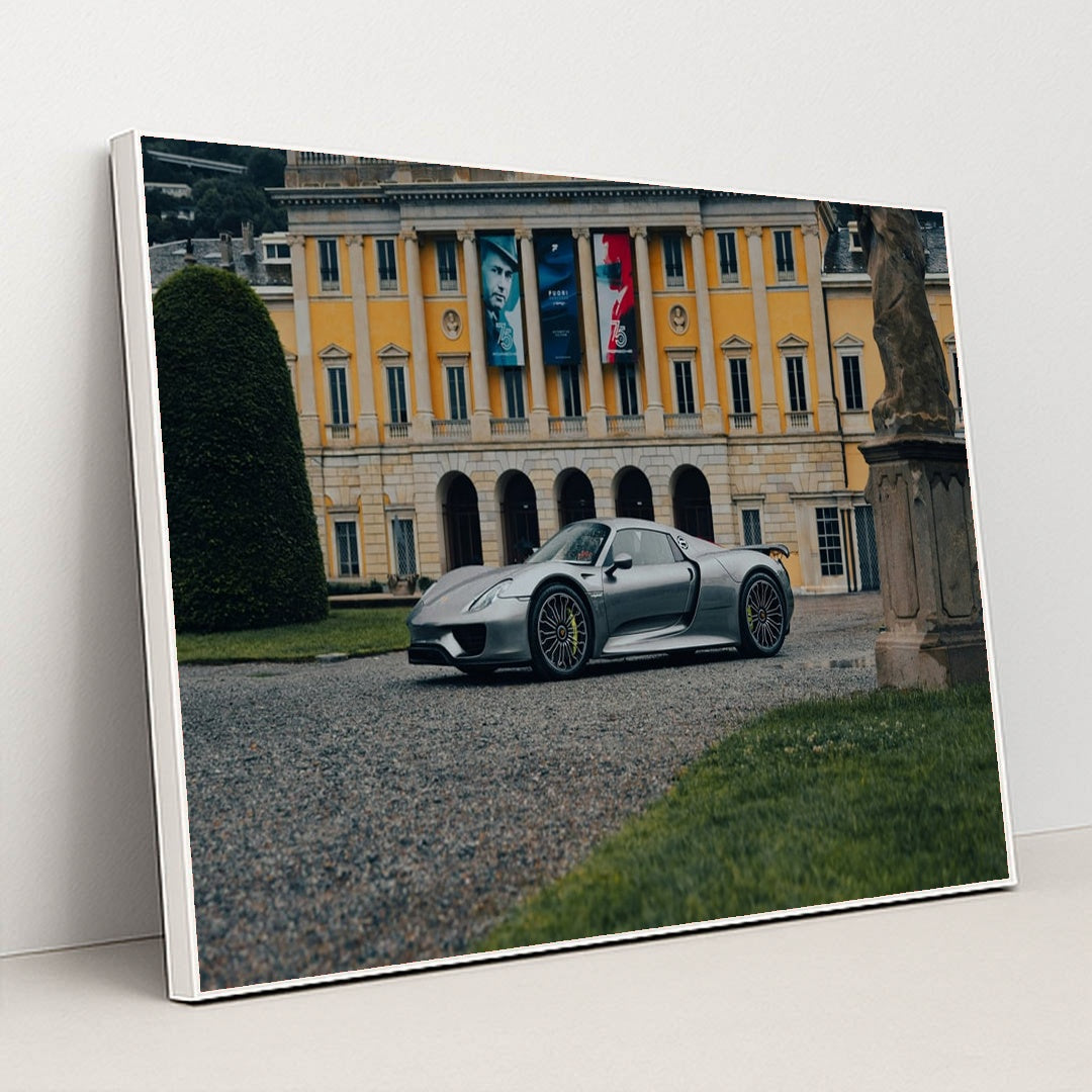 Porsche 918 Spyder at European Estate by Lorenzo Hamers - White Frame Stretchiez