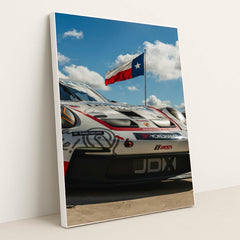 Porsche Race Car Under the Texas Sky by Muyenda Burnett - White Frame Stretchiez