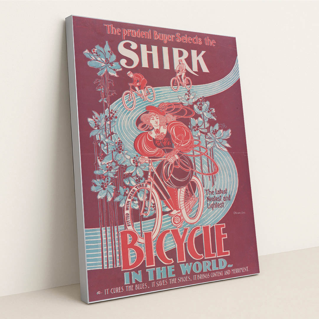 The Prudent buyer selects the Shirk, the latest, neatest, and lightest bicycle in the world (1890) by Chic Ottman - Silver Frame Stretchiez