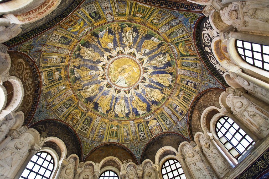 Stock Photos - 5th century mosaics covering the cupola of the Baptistery of Neon in Ravenna, Italy