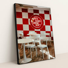 Life's Hard. Drink Soft. by Nellie Adamyan - Black Frame Stretchiez