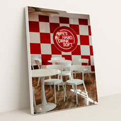 Life's Hard. Drink Soft. by Nellie Adamyan - White Frame Stretchiez