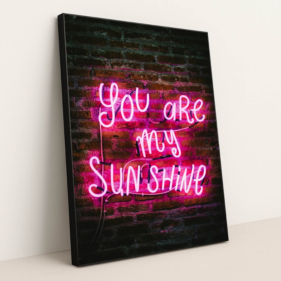 You are my sunshine neon sign by Let's go Together - Black Frame Stretchiez