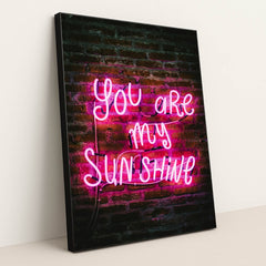 You are my sunshine neon sign by Let's go Together - Black Frame Stretchiez
