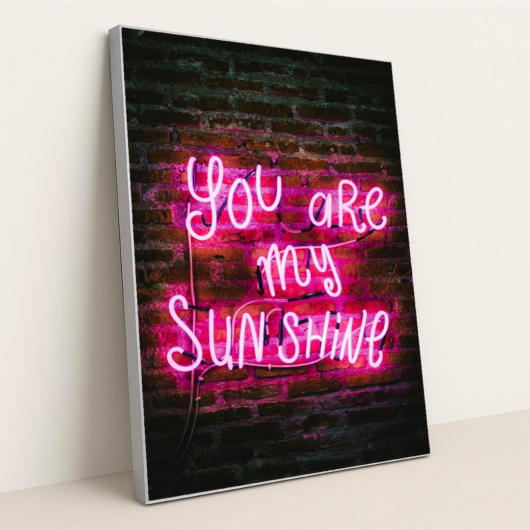 You are my sunshine neon sign by Let's go Together - Silver Frame Stretchiez