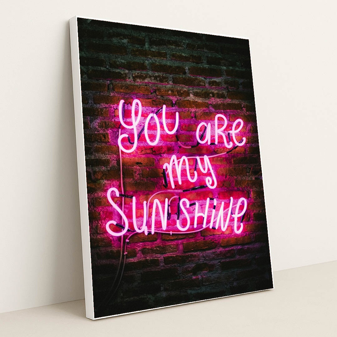 You are my sunshine neon sign by Let's go Together - White Frame Stretchiez