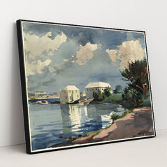 Salt Kettle, Bermuda (1899) by Winslow Homer - Black Frame Stretchiez