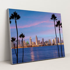 Sunset Serenity San Diego by Anonymous - Silver Frame Stretchiez