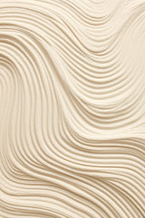 This artwork features smooth, wavy lines of textured tan sand in an abstract pattern.