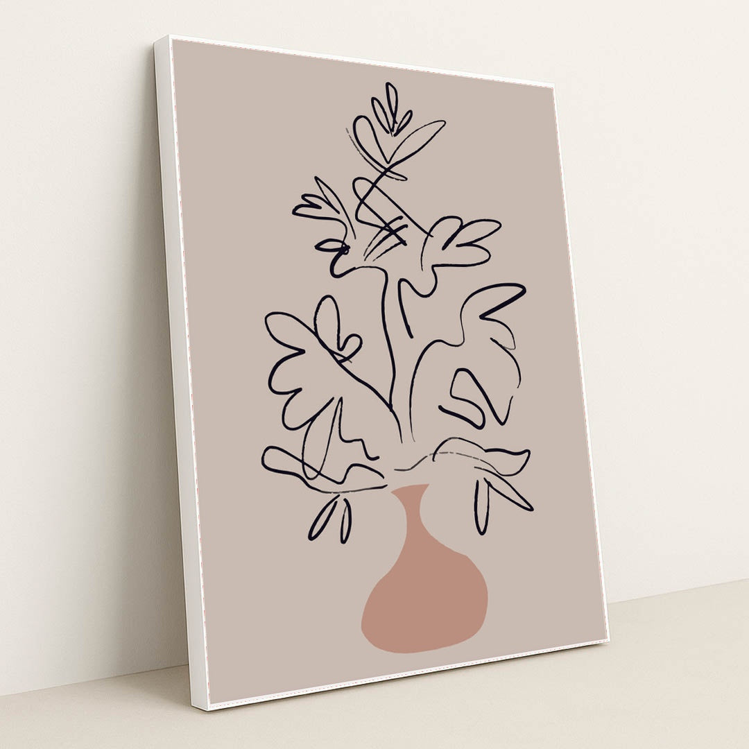Scandinavian Soft Geometric Shapes Canvas with Muted Pastel Palette by Anonymous - White Frame Stretchiez