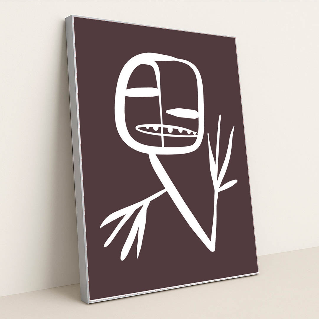 Nordic Canvas with Intricate Shapes and Earthy Tones by Tyler Jacobs - Silver Frame Stretchiez