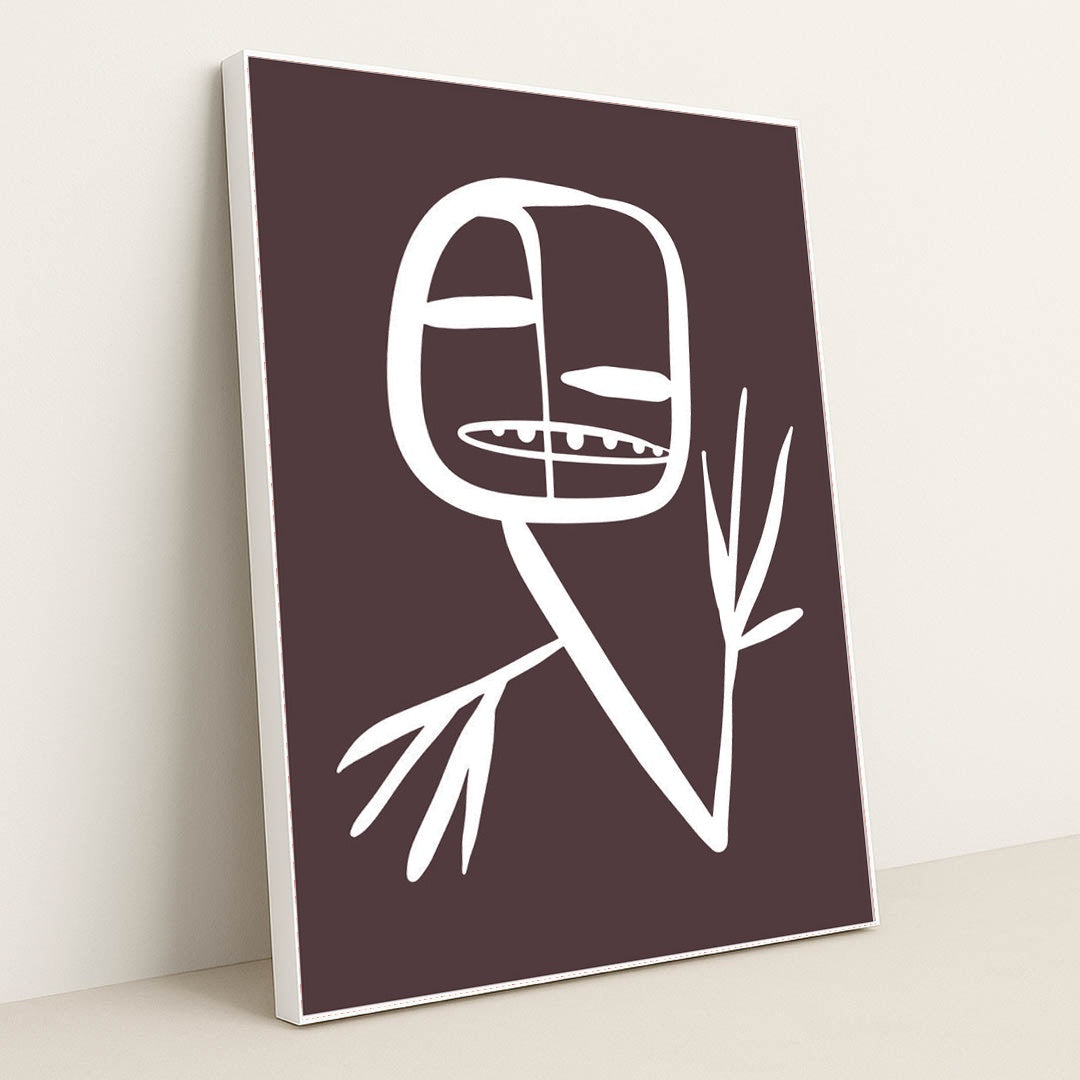 Nordic Canvas with Intricate Shapes and Earthy Tones by Tyler Jacobs - White Frame Stretchiez