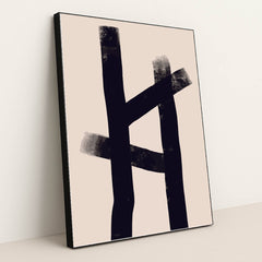 Scandinavian Abstract Paint with Clean Lines & Muted Tones by Tyler Jacobs - Black Frame Stretchiez