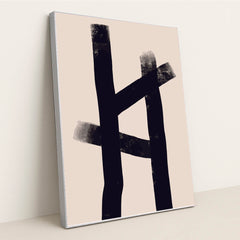 Scandinavian Abstract Paint with Clean Lines & Muted Tones by Tyler Jacobs - Silver Frame Stretchiez