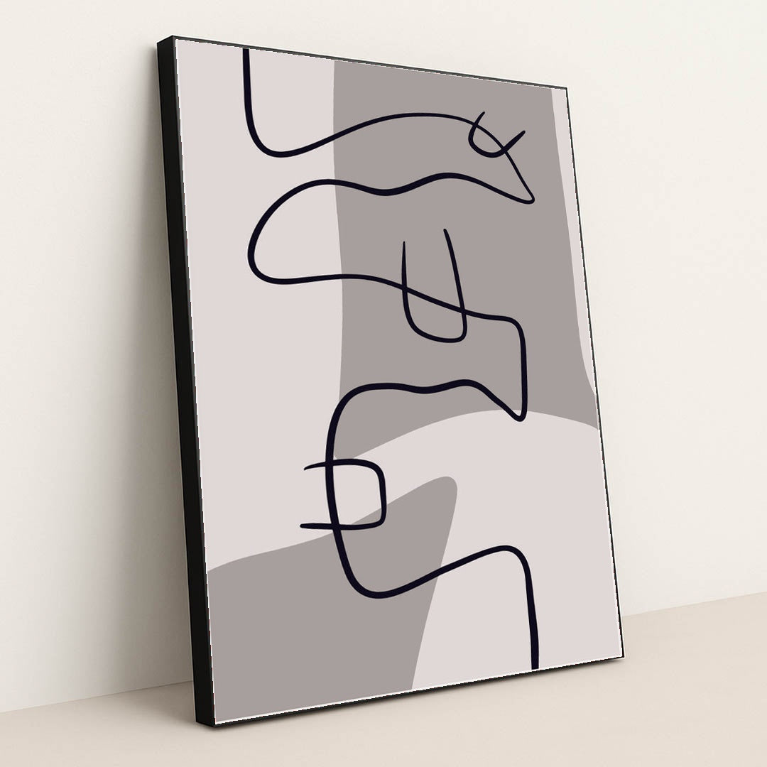 Modern Nordic Canvas with Boho Influences and Clean Contemporary Lines by Tyler Jacobs - Black Frame Stretchiez